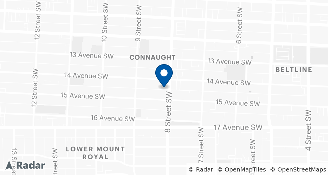 Carte de l'emplacement de Dairy Queen:: 1403 - 8th Street S.W, Calgary, AB, T2R 1B8